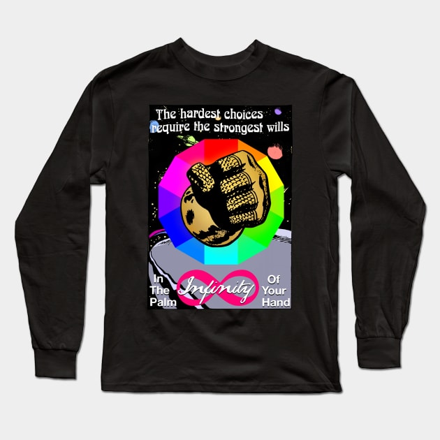 Infinity In The Palm of Your Hand Magic Super Glove Parody MCU Comic Saga Art Long Sleeve T-Shirt by blueversion